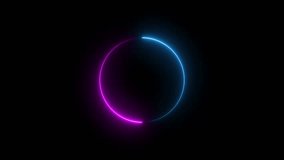 Circular loading animation with neon purple and cyan color on black background, glowing progress indicator loop, digital buffer symbol, futuristic data process, system loading screen concept - Powered by Shutterstock - Get 15% off with code: PIKWIZARD15