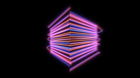 Colourful neon box cube vibrates and hovers playfully creating energetic overlay - Powered by Shutterstock - Get 15% off with code: PIKWIZARD15