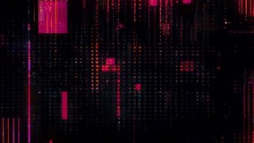 Glitch cityscape structure with glowing yellow and red pixels, vertical scanlines, high-tech interference, digital distortion pattern, abstract futuristic cyberpunk background overlay - Powered by Shutterstock - Get 15% off with code: PIKWIZARD15