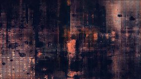 Glitched analog CRT screen texture with grid of pixelated micro dots, orange purple interference, damaged dirty surface, chaotic distorted signal, dark retro cyberpunk vibe - Powered by Shutterstock - Get 15% off with code: PIKWIZARD15