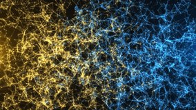 An abstract digital network of blue and gold nodes, plexuses, and lines symbolizing data flow, artificial intelligence, connectivity, technology, and communication. - Powered by Shutterstock - Get 15% off with code: PIKWIZARD15