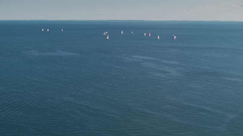 Sailboats on Lake Erie in Port Dover, Ontario, peaceful and serene