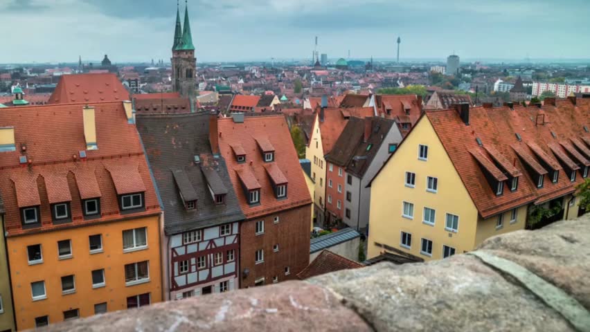 Cinematic View Of Nuremberg Cityscape, Germany