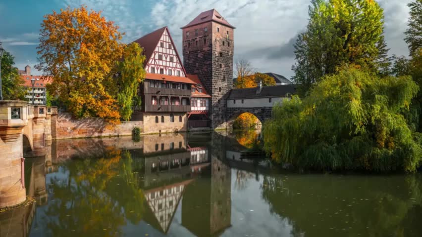 Cinematic View Of Nuremberg Cityscape, Germany