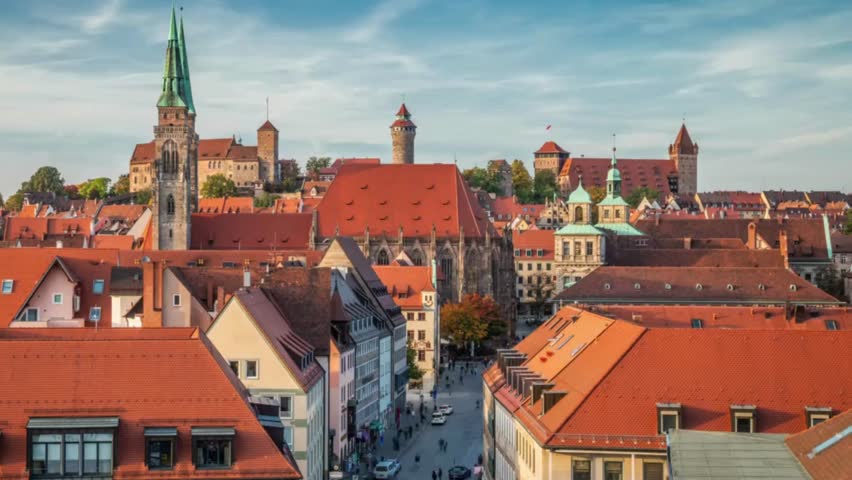 Cinematic View Of Nuremberg Cityscape, Germany
