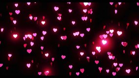 Animated pink and red heart shaped bokeh lights falling and swirling. Romantic background motion graphic footage for valentines day, love, celebration. - Powered by Shutterstock - Get 15% off with code: PIKWIZARD15