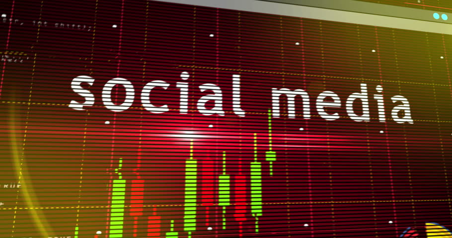 Social media charts and graphs diagram 3d concept animation