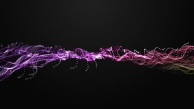 Fantastic video animation with particle wave object in slow motion and space for text, 4096x2304 loop 4K - Powered by Shutterstock - Get 15% off with code: PIKWIZARD15
