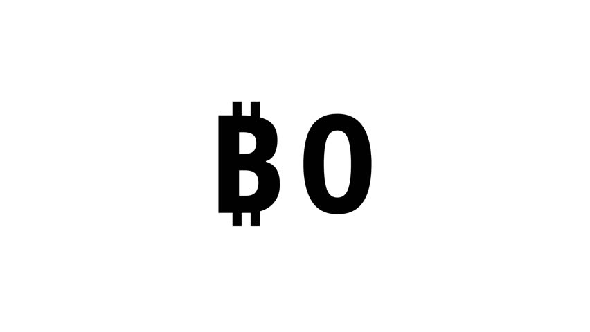 Count-up Bitcoin animation from 0 to 5000 BTC. White, black, Green Screen background. Crypto Bitcoin numeric display. Animation starts and end gently with ease-in and ease-out transition.