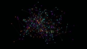 Dynamic 3D visualization of artificial neural network growth with glowing nodes and connections. Futuristic AI brain processing data in real-time with hub labels and packet tracers. Cyber tech concept. - Powered by Shutterstock - Get 15% off with code: PIKWIZARD15