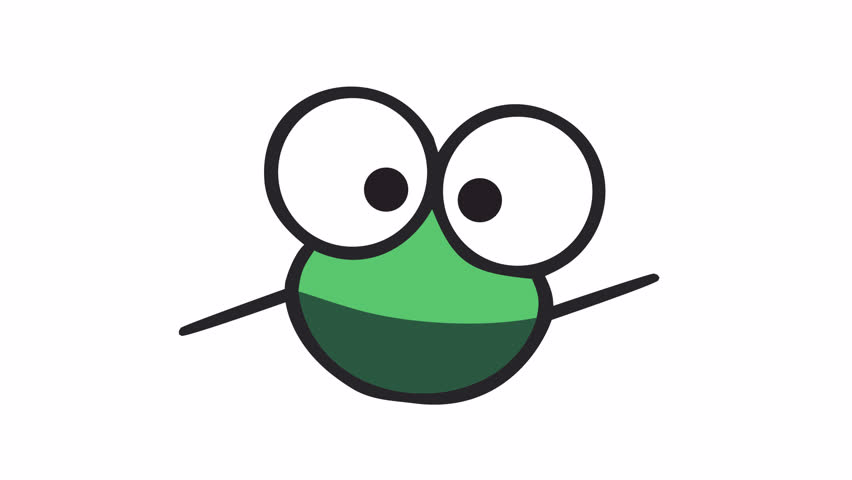 Cartoon bird face. Animated bird with big eyes, alpha channel. Cartoon