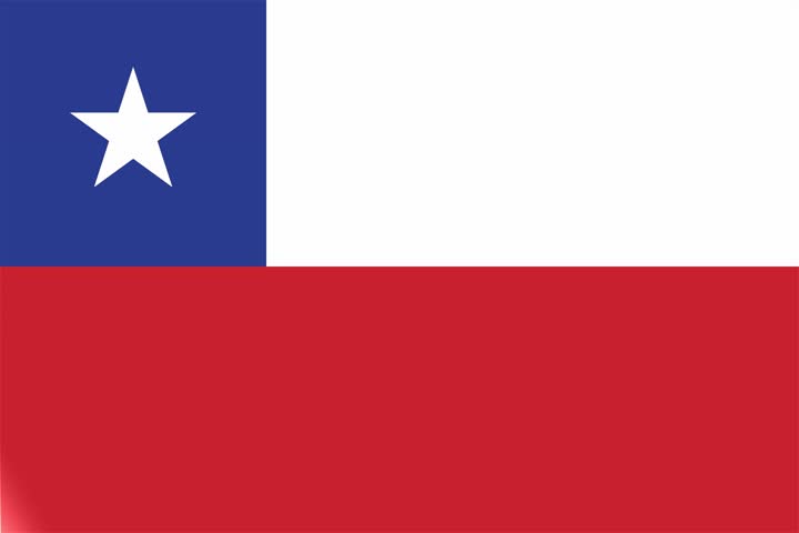 Chile National Flag Metallic Shiny Glow Loop