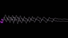 Digital waveform visualization showing signal lines resembling ECG heartbeat or audio frequency signals. Concept of medical monitoring, data analytics and signal processing on black background. - Powered by Shutterstock - Get 15% off with code: PIKWIZARD15