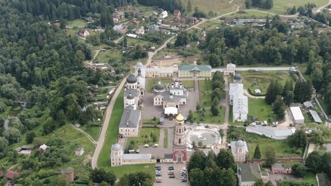 Aerial Flyover above Orthodox Monastery