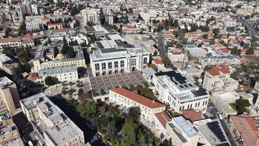 Aerial Jerusalem City Hall Safra Square

Drone footage of Jerusalem City Hall building at Safra Square in central Jerusalem, November 2025, Israel

