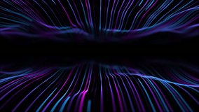 Abstract purple digital dynamic particle line waves with motion light background, data flow, cyber technology. 3d rendering. Seamless loop video 4k. Video intro animation - Powered by Shutterstock - Get 15% off with code: PIKWIZARD15