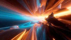Abstract Sci-Fi Tunnel with Glowing Orange and Blue Light - Powered by Shutterstock - Get 15% off with code: PIKWIZARD15