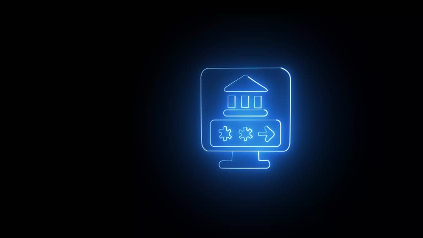 neon glowing  finance Doodle Icons. Finance office doodle icon set: hand drawn icons of dollar sign, credit card, calculator, safe, bank, pie