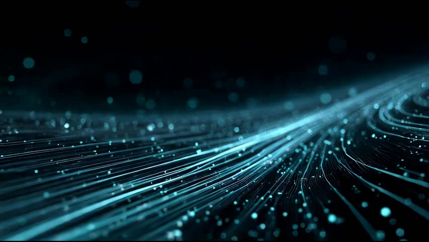 Blue futuristic motion graphics glowing lines