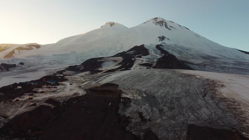 A drone view of the climbers