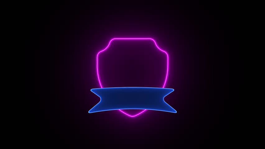 Fifteen Years Warranty Shield Emblem with Neon Glow and Ribbon 15 years guarantee