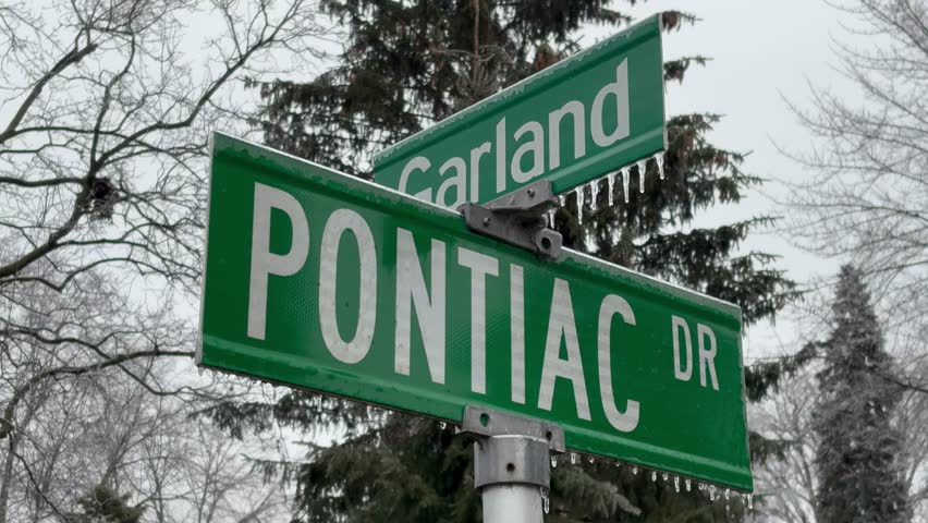 Suburban Street Sign on a Cold Winter Day