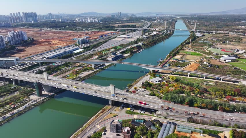 Incheon City Gyeongin Ara Waterway and Sicheon Ferry
