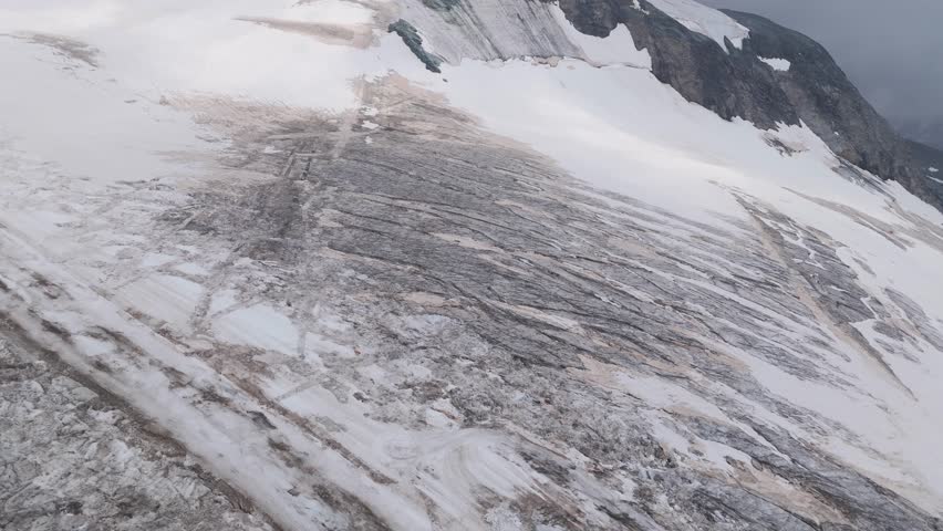 Snowy mountain terrain in the Alps at Cervinia, Italy, showing serene beauty