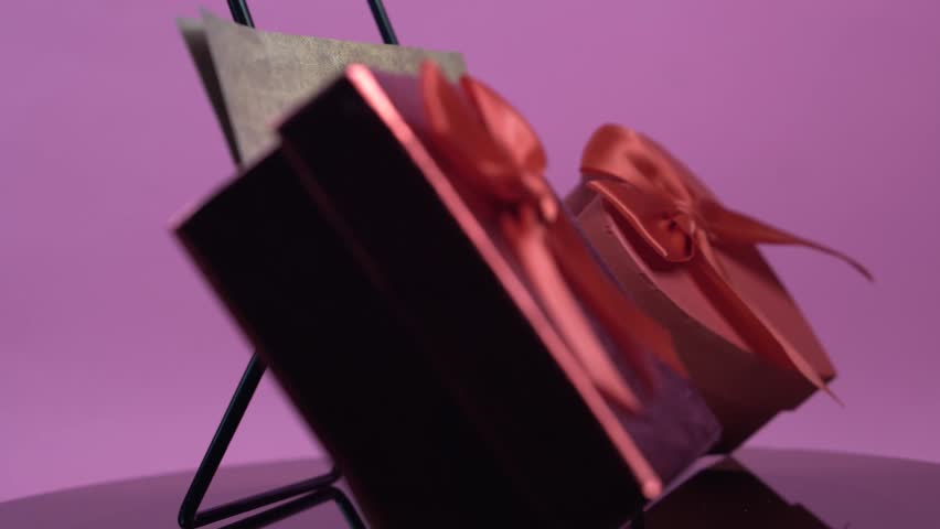 Red Gift Boxes and I Love You Message Fro Valentines Day, Close Up