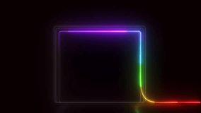 Abstract neon square frame with glowing rainbow light trail loop - Powered by Shutterstock - Get 15% off with code: PIKWIZARD15