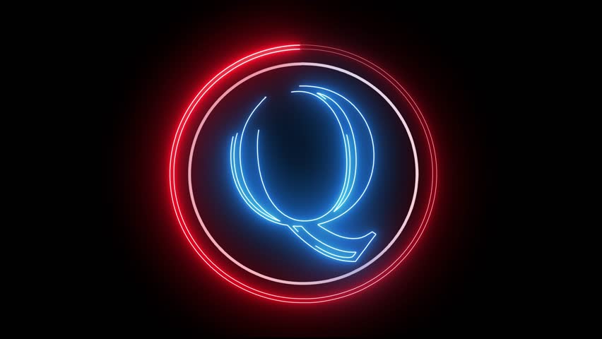 Q letter minimal single alphabet logo animation in round circle dark background
