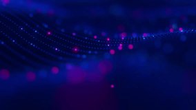 Futuristic technology wave motion with cloud data points. Digital cyberspace concept. Abstract digital wave with moving particles. Big data flow animation. - Powered by Shutterstock - Get 15% off with code: PIKWIZARD15