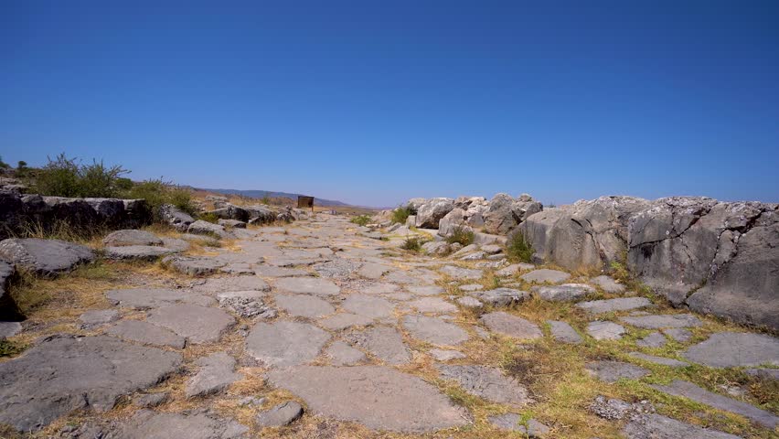 View of ruins in the ancient city of Hattusa