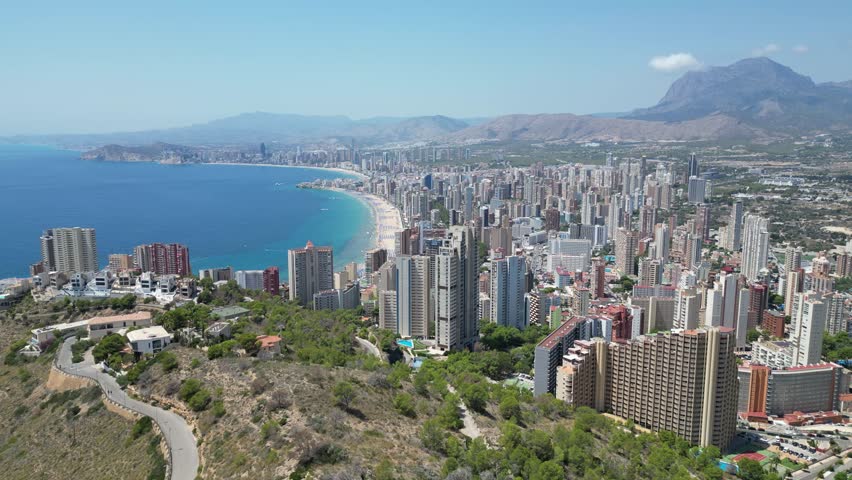 Spain, Benidorm from a bird