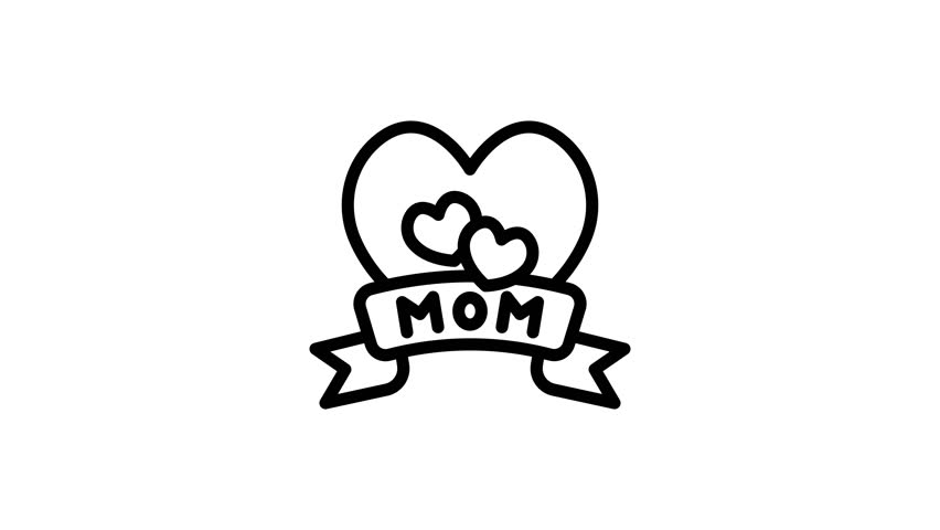 Animated Mom Love Badge big heart