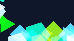 Animated video of green blue shapes falling on dark background - Powered by Shutterstock - Get 15% off with code: PIKWIZARD15