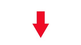 Red arrow animation pointing down with a dynamic up and down moving motion. Alpha channel. Perfect for indicating download actions, scroll down, or directing attention in digital interfaces. - Powered by Shutterstock - Get 15% off with code: PIKWIZARD15