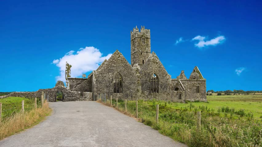 Founded in 1351 and situated near Headford in County Galway, Ross Errilly Friary is one of the best-preserved medieval monastic sites in in Ireland.ruins of claregalway abbey in Galway county, IrelandThe outside view of the Rock of Cashel in Ireland it is a big rock castle that is one of the tourist spots in Ireland
