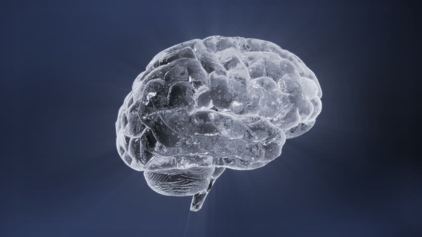 Rotating,crystal-like human brain. HD 1080p loop. 