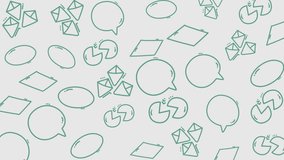 Doodles of speech bubbles, pie charts, and diamonds. Perfect for presentations, infographics, social media posts, and educational materials. - Powered by Shutterstock - Get 15% off with code: PIKWIZARD15