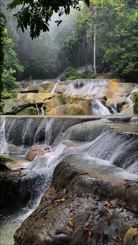 Beautiful waterfalls arranged on the rocks