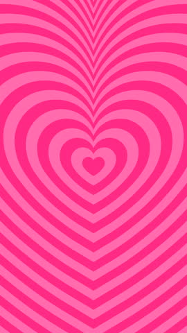 Heart Pattern Growing from Center Pink and Red Background Animation - 4K Vertical Video Seamless Loop
