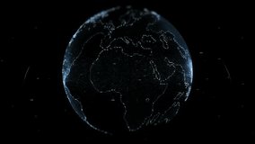 Loopable 3D animation of a holographic Earth rotating in dark digital space, showcasing futuristic technology, global visualization, and digital innovation. - Powered by Shutterstock - Get 15% off with code: PIKWIZARD15