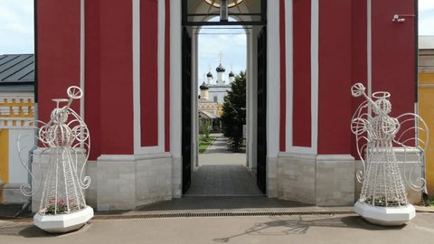 Aerial Ascent beside Monastery Bell Tower