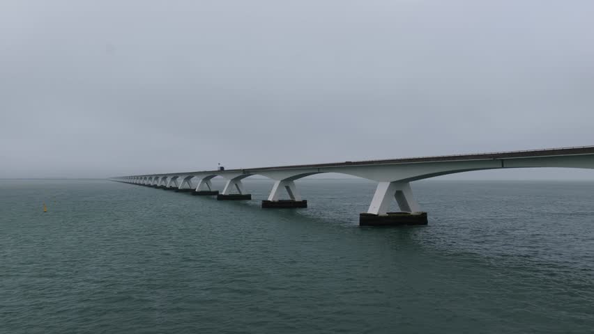 Zeelandbrug Endless Bridge in the Mist