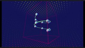 Futuristic Sci-Fi DNA-like Helix Animation on Digital Dot Matrix Background - Powered by Shutterstock - Get 15% off with code: PIKWIZARD15