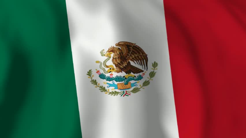 Mexico Flag waving texture 3D illustration 1080p Video