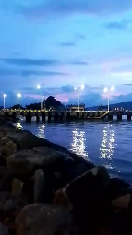 Sunset at beach beautiful scene landscape 