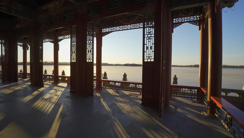 Beijing, China - 31st December 2025 - Morning Light in the Summer Palace, a Serene Moment