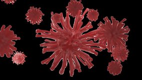Red Virus Particles Floating in transparent background, Microscopic View of Infectious Agents - Powered by Shutterstock - Get 15% off with code: PIKWIZARD15